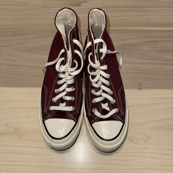 NWOB Converse Chuck 70 High Recycled Canvas Deep Bordeaux Sneakers Unisex 7M 9W - Picture 3 of 10